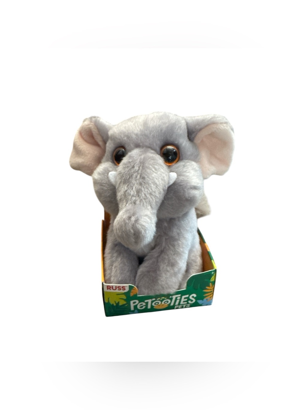 Russ Gray Plush Lucky Elephant Petooties Toy 4” Zoo Animal Childrens Stuffed Toy
